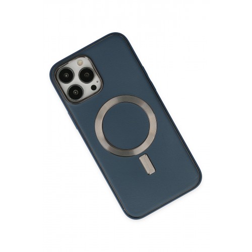 Newface iPhone 13 Pro Kılıf Coco Deri Magneticsafe Silikon - Lacivert Newface iPhone 13 Pro Kılıf Coco Deri Magneticsafe Silikon - Lacivert