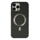 Newface iPhone 13 Pro Max Kılıf Coco Deri Magneticsafe Silikon - Siyah
