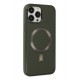 Newface iPhone 13 Pro Max Kılıf Coco Deri Magneticsafe Silikon - Haki Yeşil