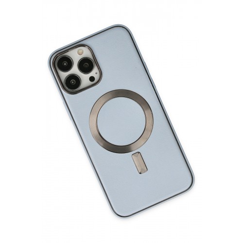 Newface iPhone 13 Pro Max Kılıf Coco Deri Magneticsafe Silikon - Sierra Blue Newface iPhone 13 Pro Max Kılıf Coco Deri Magneticsafe Silikon - Sierra Blue