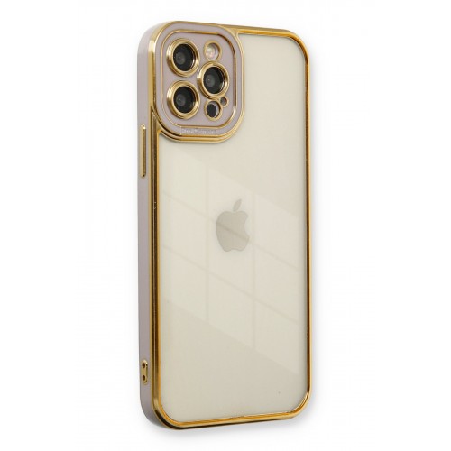 Newface iPhone 12 Pro Max Kılıf Liva Lens Silikon - Lila