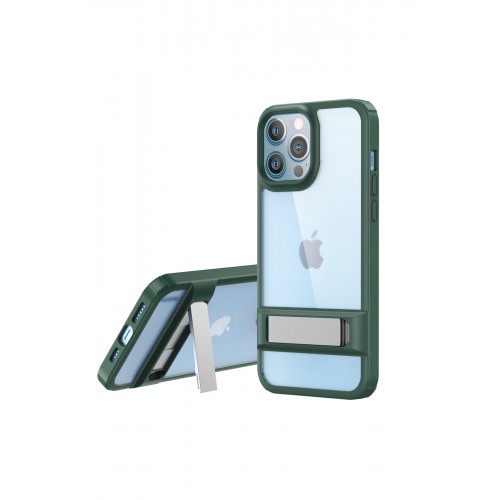 Newface iPhone 12 Pro Max Kılıf Rolet Stand Kapak - Yeşil