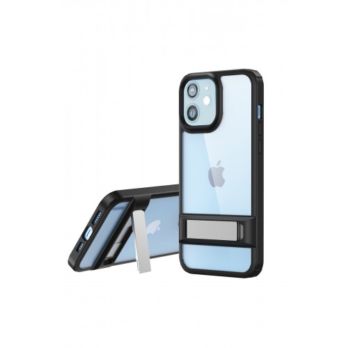 Newface iPhone 12 Kılıf Rolet Stand Kapak - Siyah