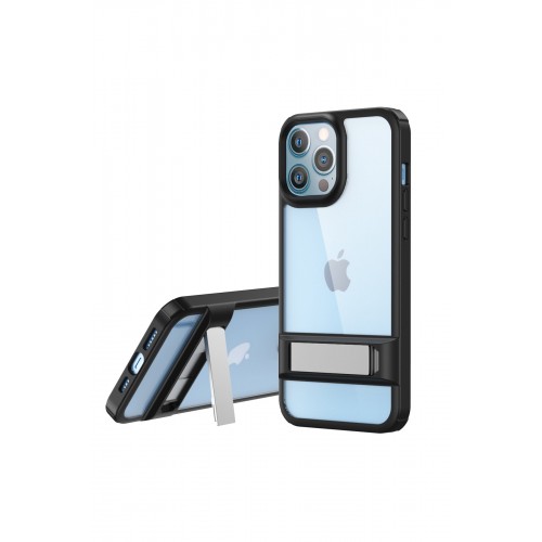 Newface iPhone 12 Pro Kılıf Rolet Stand Kapak - Siyah
