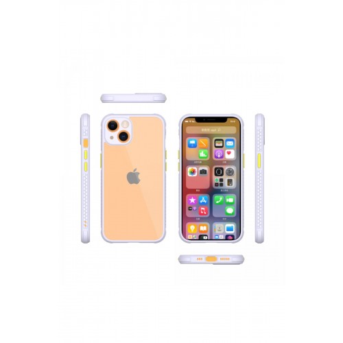 Newface iPhone 13 Mini Kılıf Miami Şeffaf Silikon - Lila Newface iPhone 13 Mini Kılıf Miami Şeffaf Silikon - Lila