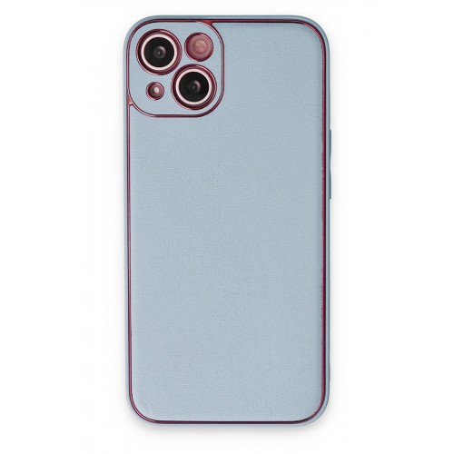 Newface iPhone 14 Plus Kılıf Coco Deri Silikon Kapak - Sky Blue