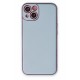Newface iPhone 14 Plus Kılıf Coco Deri Silikon Kapak - Sky Blue