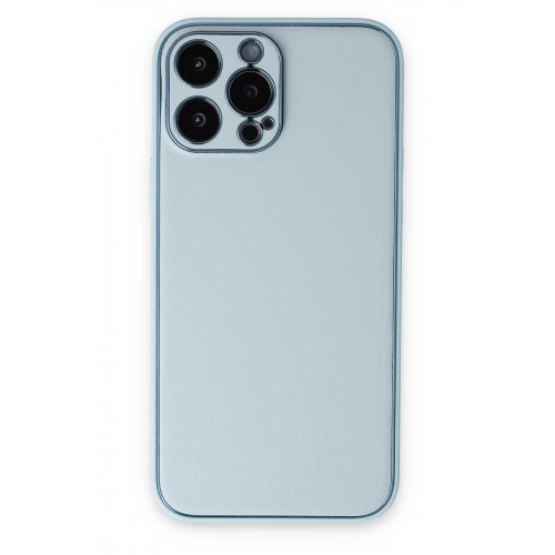 Newface iPhone 14 Pro Kılıf Coco Deri Silikon Kapak - Sky Blue