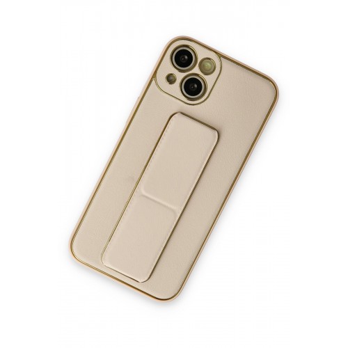 Newface iPhone 14 Kılıf Coco Deri Standlı Kapak - Gold Newface iPhone 14 Kılıf Coco Deri Standlı Kapak - Gold