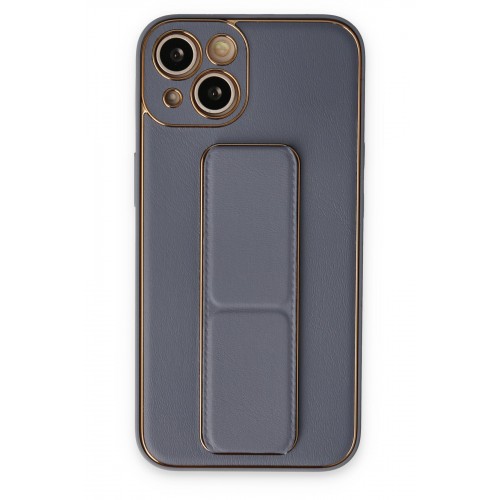 Newface iPhone 14 Plus Kılıf Coco Deri Standlı Kapak - Gri Newface iPhone 14 Plus Kılıf Coco Deri Standlı Kapak - Gri