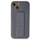 Newface iPhone 14 Plus Kılıf Coco Deri Standlı Kapak - Gri Newface iPhone 14 Plus Kılıf Coco Deri Standlı Kapak - Gri