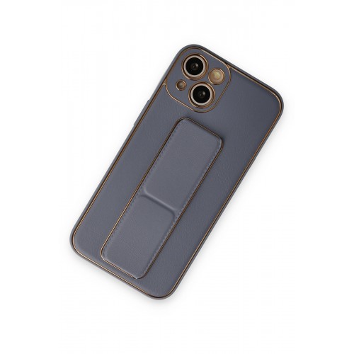 Newface iPhone 14 Plus Kılıf Coco Deri Standlı Kapak - Gri Newface iPhone 14 Plus Kılıf Coco Deri Standlı Kapak - Gri