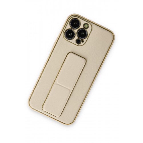 Newface iPhone 14 Pro Kılıf Coco Deri Standlı Kapak - Gold Newface iPhone 14 Pro Kılıf Coco Deri Standlı Kapak - Gold