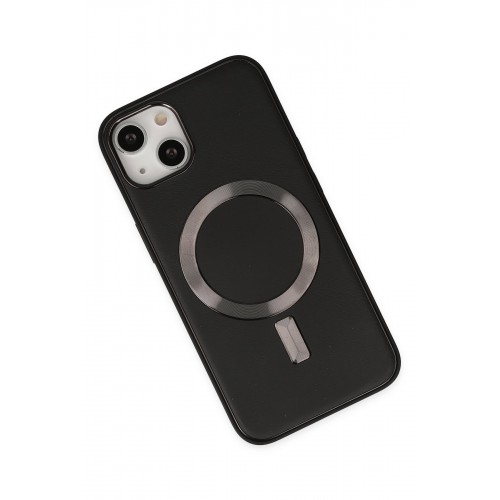 Newface iPhone 14 Kılıf Coco Deri Magneticsafe Silikon - Siyah Newface iPhone 14 Kılıf Coco Deri Magneticsafe Silikon - Siyah