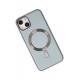 Newface iPhone 14 Kılıf Coco Deri Magneticsafe Silikon - Sierra Blue