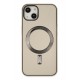 Newface iPhone 14 Kılıf Coco Deri Magneticsafe Silikon - Krem