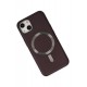 Newface iPhone 14 Kılıf Coco Deri Magneticsafe Silikon - Bordo