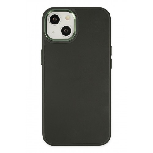 Newface iPhone 14 Plus Kılıf Asya Deri Silikon - Koyu Yeşil