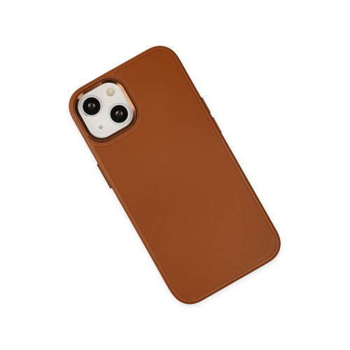 Newface iPhone 14 Plus Kılıf Asya Deri Silikon - Kahverengi Newface iPhone 14 Plus Kılıf Asya Deri Silikon - Kahverengi