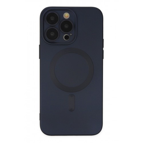 Newface iPhone 13 Pro Max Kılıf Moshi Lens Magneticsafe Silikon - Lacivert