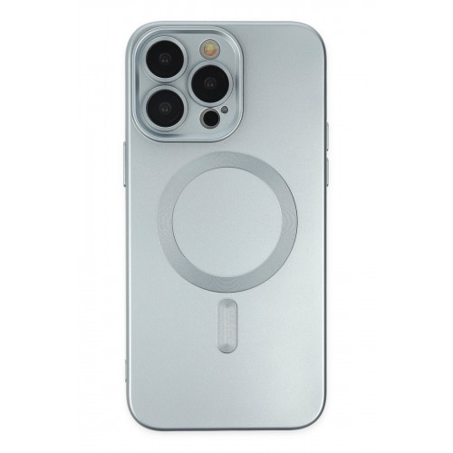 Newface iPhone 14 Pro Kılıf Moshi Lens Magneticsafe Silikon - Sierra Blue