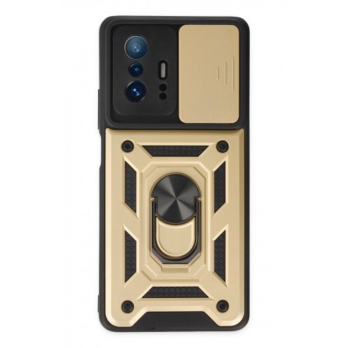 Newface Xiaomi Mi 11T Kılıf Pars Lens Yüzüklü Silikon - Gold