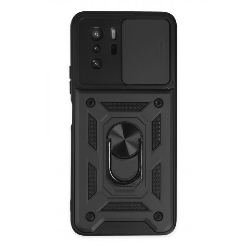 Newface Xiaomi Poco X3 GT Kılıf Pars Lens Yüzüklü Silikon - Siyah