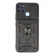 Newface Realme C21Y Kılıf Pars Lens Yüzüklü Silikon - Siyah