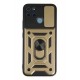 Newface Realme C21Y Kılıf Pars Lens Yüzüklü Silikon - Gold