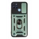 Newface Realme C21Y Kılıf Pars Lens Yüzüklü Silikon - Yeşil