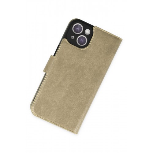 Newface iPhone 14 Kılıf Trend S Plus Kapaklı Kılıf - Gold Newface iPhone 14 Kılıf Trend S Plus Kapaklı Kılıf - Gold