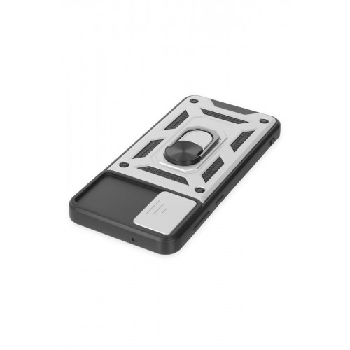 Newface Samsung Galaxy A04 Kılıf Pars Lens Yüzüklü Silikon - Gümüş Newface Samsung Galaxy A04 Kılıf Pars Lens Yüzüklü Silikon - Gümüş
