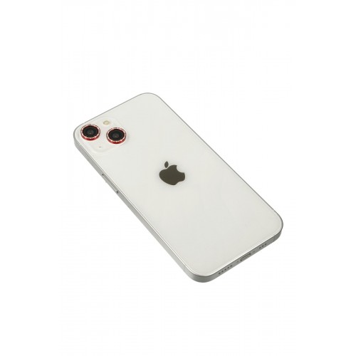 Newface iPhone 14 Diamond Kamera Lens - Kırmızı