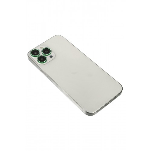 Newface iPhone 14 Pro Max Diamond Kamera Lens - Yeşil