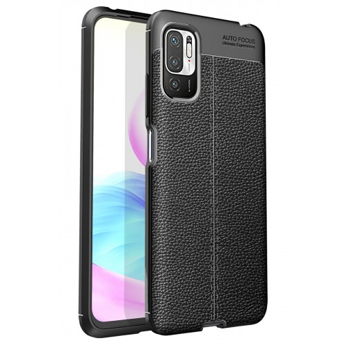 Newface Xiaomi Redmi Note 11 SE Kılıf Focus Derili Silikon - Siyah