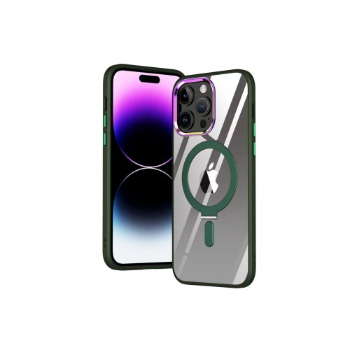 Newface iPhone 14 Pro Kılıf Mudo Magneticsafe Standlı Kapak - Köknar Yeşili Newface iPhone 14 Pro Kılıf Mudo Magneticsafe Standlı Kapak - Köknar Yeşili