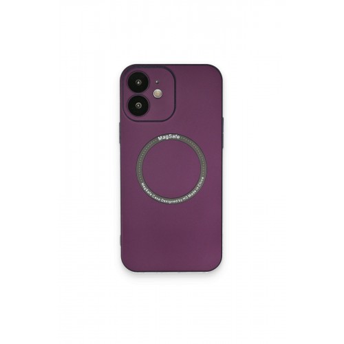 Newface iPhone 12 Kılıf Jack Magneticsafe Lens Silikon - Mürdüm Newface iPhone 12 Kılıf Jack Magneticsafe Lens Silikon - Mürdüm