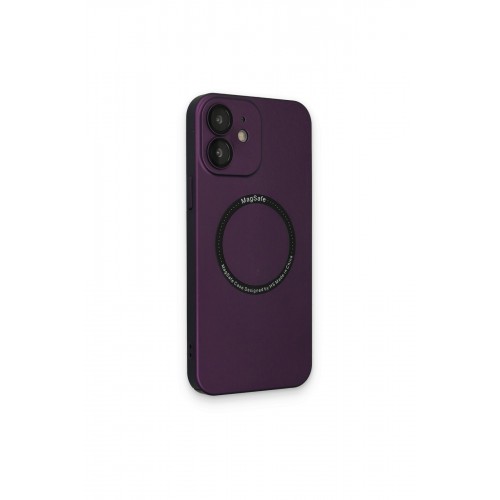 Newface iPhone 12 Kılıf Jack Magneticsafe Lens Silikon - Mürdüm Newface iPhone 12 Kılıf Jack Magneticsafe Lens Silikon - Mürdüm