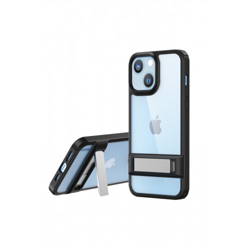 Newface iPhone 14 Plus Kılıf Rolet Stand Kapak - Siyah
