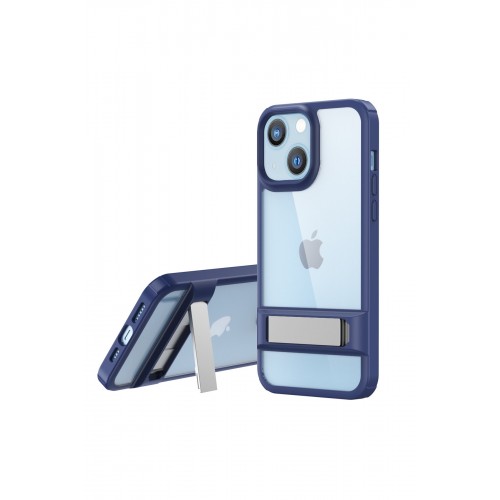 Newface iPhone 14 Plus Kılıf Rolet Stand Kapak - Lacivert