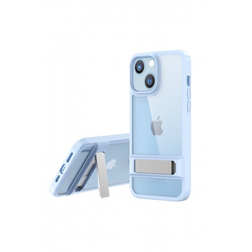 Newface iPhone 14 Plus Kılıf Rolet Stand Kapak - Sierra Blue