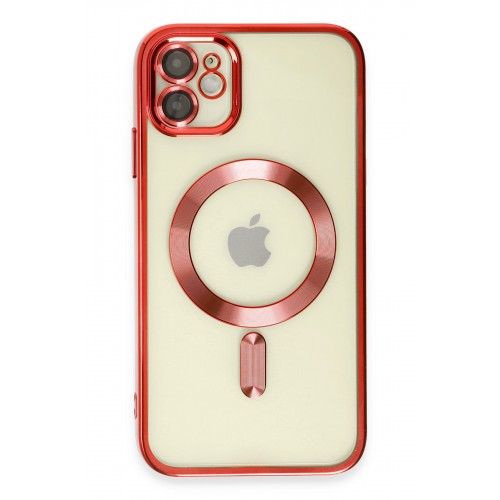 Newface iPhone 12 Kılıf Kross Magneticsafe Kapak - Kırmızı