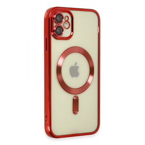 Newface iPhone 12 Kılıf Kross Magneticsafe Kapak - Kırmızı Newface iPhone 12 Kılıf Kross Magneticsafe Kapak - Kırmızı