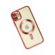 Newface iPhone 12 Kılıf Kross Magneticsafe Kapak - Kırmızı