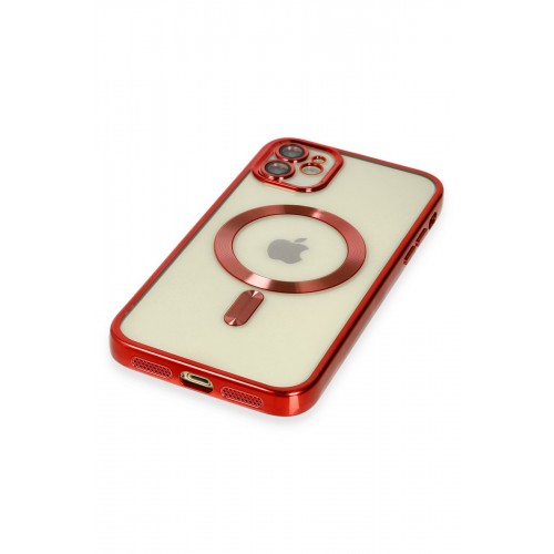 Newface iPhone 12 Kılıf Kross Magneticsafe Kapak - Kırmızı Newface iPhone 12 Kılıf Kross Magneticsafe Kapak - Kırmızı