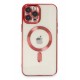 Newface iPhone 12 Pro Max Kılıf Kross Magneticsafe Kapak - Kırmızı