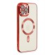 Newface iPhone 12 Pro Max Kılıf Kross Magneticsafe Kapak - Kırmızı