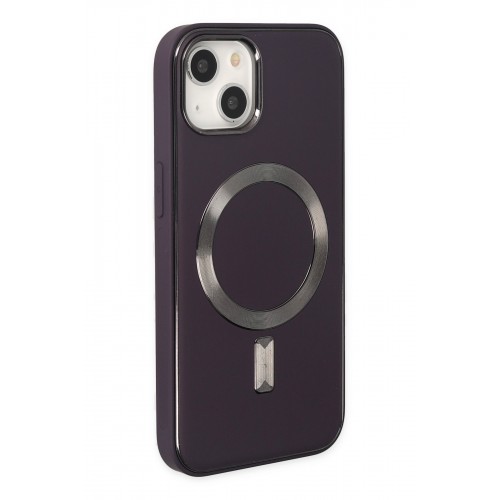 Newface iPhone 14 Kılıf Coco Deri Magneticsafe Silikon - Derin Mor Newface iPhone 14 Kılıf Coco Deri Magneticsafe Silikon - Derin Mor
