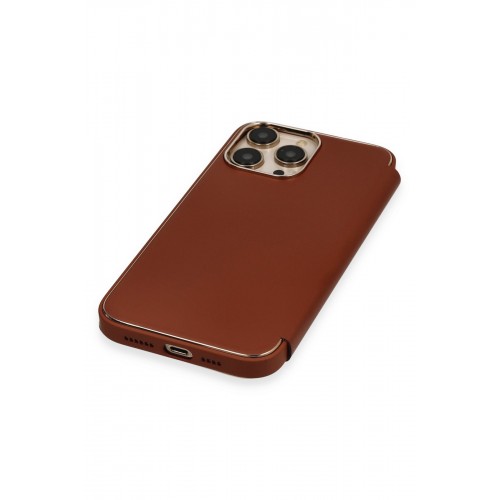 Newface iPhone 13 Pro Max Kılıf Dolpin Kapaklı - Kahverengi Newface iPhone 13 Pro Max Kılıf Dolpin Kapaklı - Kahverengi