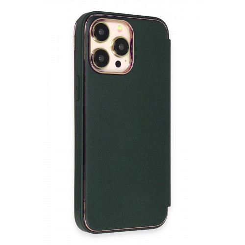 Newface iPhone 13 Pro Max Kılıf Dolpin Kapaklı - Koyu Yeşil Newface iPhone 13 Pro Max Kılıf Dolpin Kapaklı - Koyu Yeşil